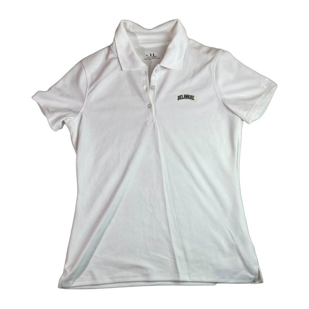 Under Armour HeatGear Golf Polo Women's Medium White Delaware NWT